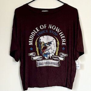 NWT Wst Cst Boxy Crop Oversized Middle of Nowhere Ride With Pride Shirt - Large